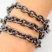 Black Rhodium Sterling Silver Cable Chain